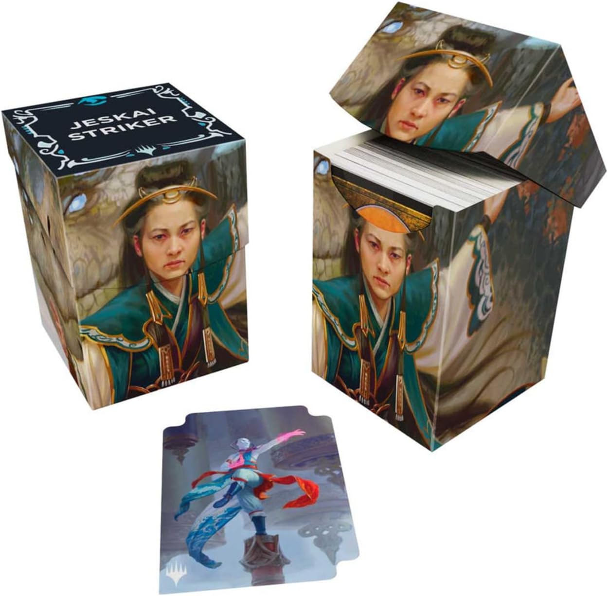 Ultra Pro - Tarkir Dragonstorm Shiko and Narset, Unified/Elsha, Threefold Master (Jeskai Striker Commander Deck) 100+ Deck Box for Magic : The Gathering | Boîte de rangement Magic Gathering MTG TCG
