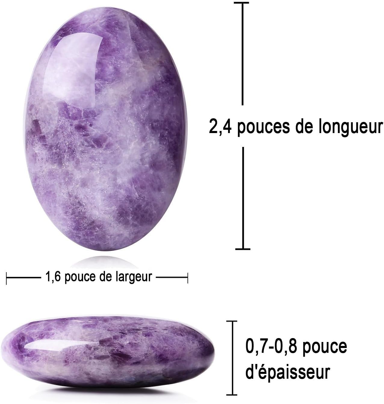XIANNVXI Pierre de Paume Pierre Naturelle Amethyste Cristaux Thérapeutique pour Guérison Méditation Relaxation Décoration