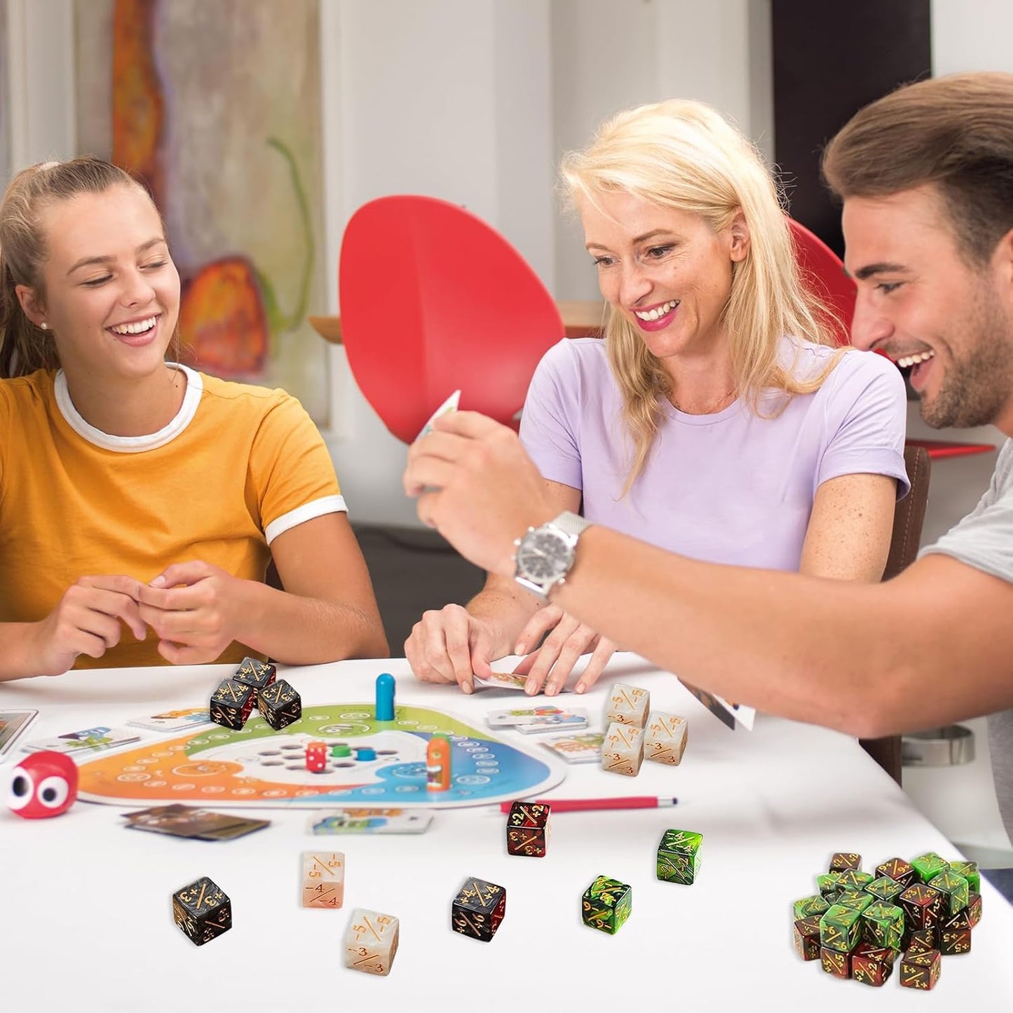 Lot de 48 dés MTG, compteur de dés magiques, jeu de dés Magic The Gathering, compteur de dés D6, convient pour les jeux de cartes, les réunions de famille, les pubs (vert, rouge, blanc, noir)