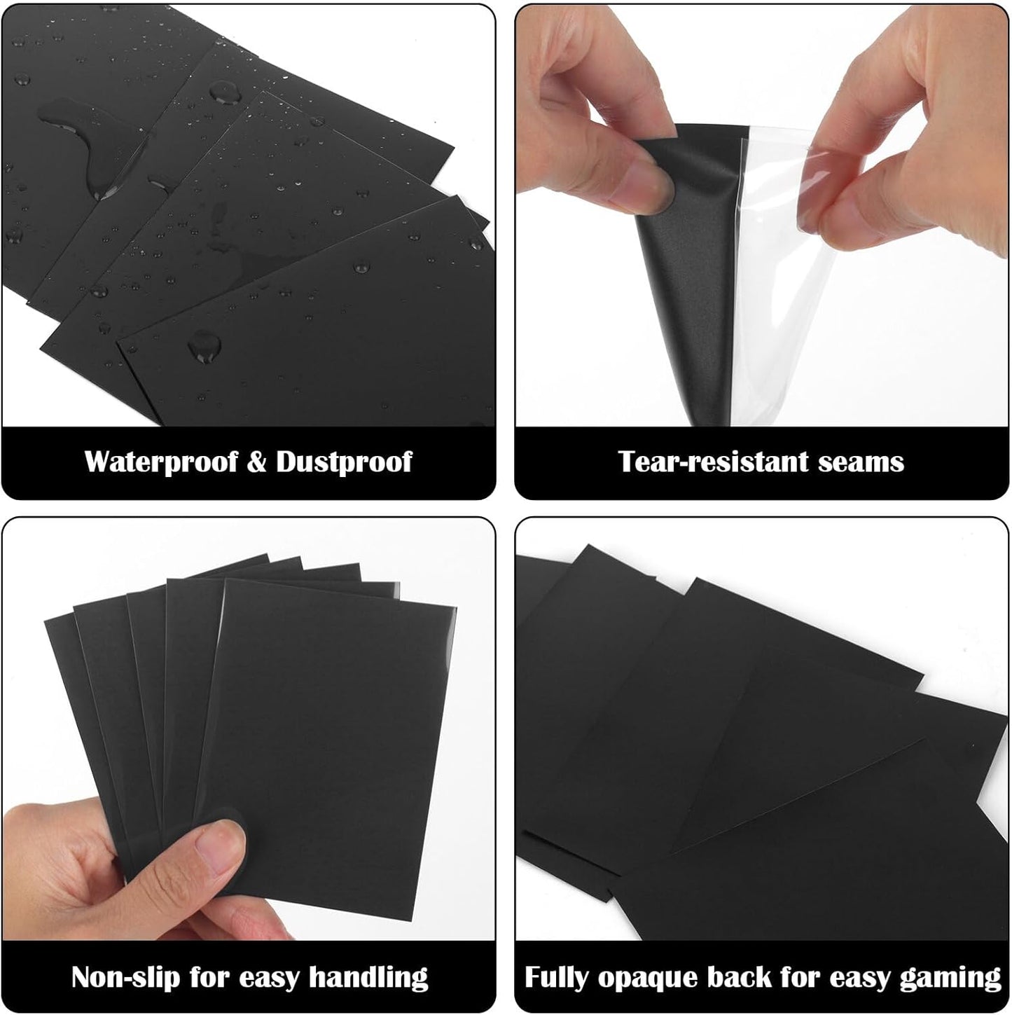 400 Pcs Protection Protege Carte, 66 x 91mm Taille Standard Pochette Carte, Sleeve Carte pour Cartes à Collectionner Comme les Compatible avec Cartes Pokemon Magic Yugioh Photo, Noir
