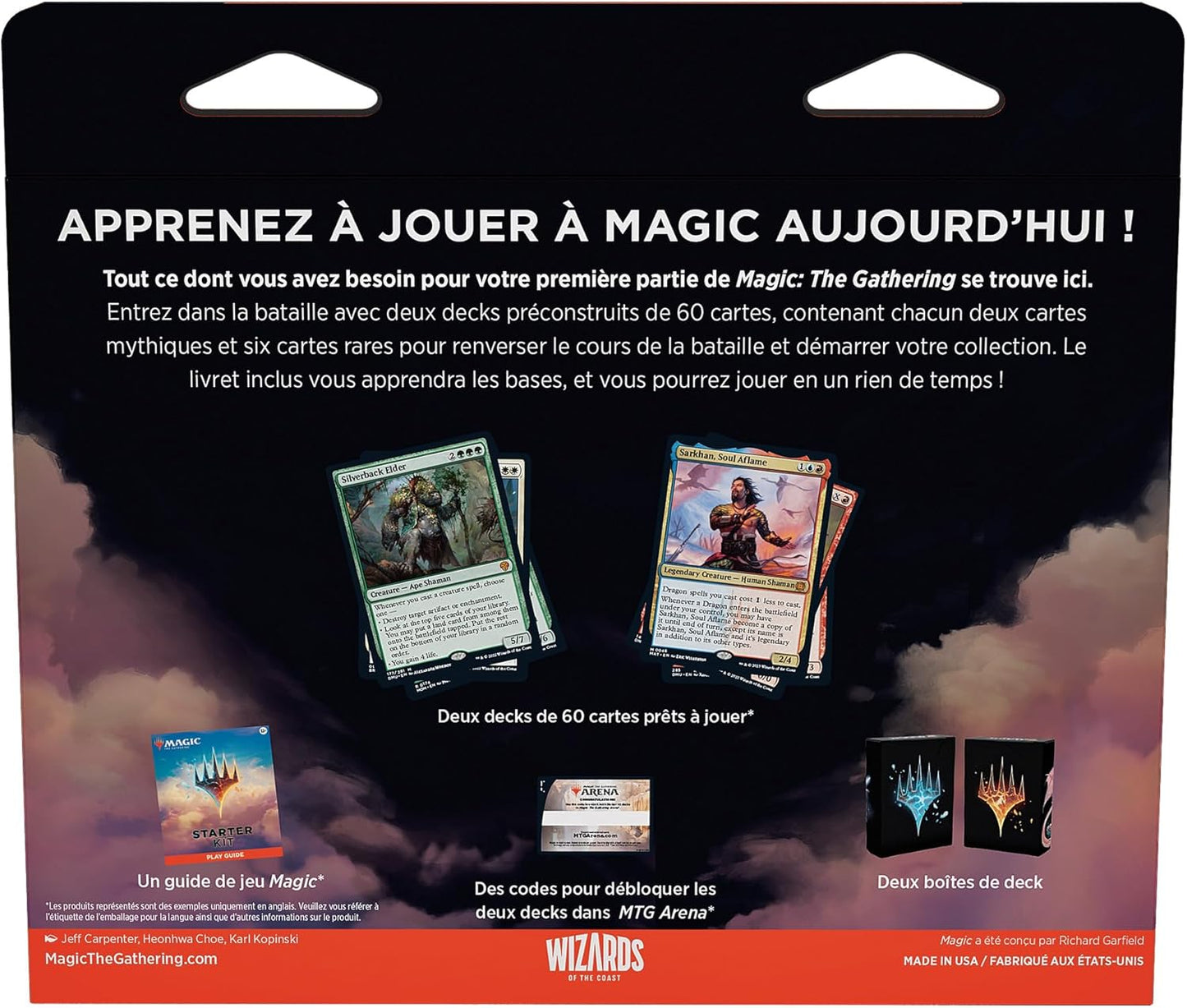 Kit de démarrage Magic: The Gathering 2023 - Apprenez à jouer avec 2 decks prêts-à-jouer + 2 codes pour jouer en ligne (jeu de cartes fantastique pour 2 joueurs) (Version Française)