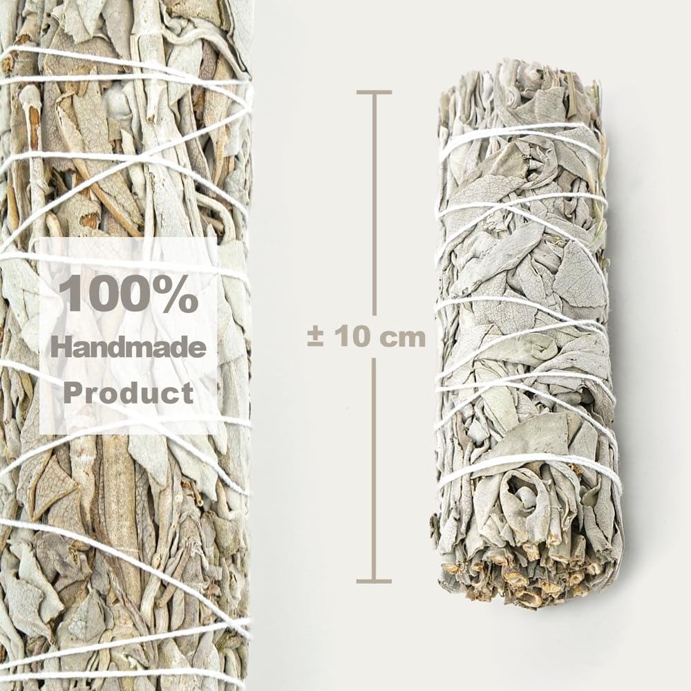 3 Sauge Blanche et 3 Palo Santo Sacrés à Brûler - Herbes de Purification et d'Harmonie pour Spirituelle et Les Rituels Énergétiques
