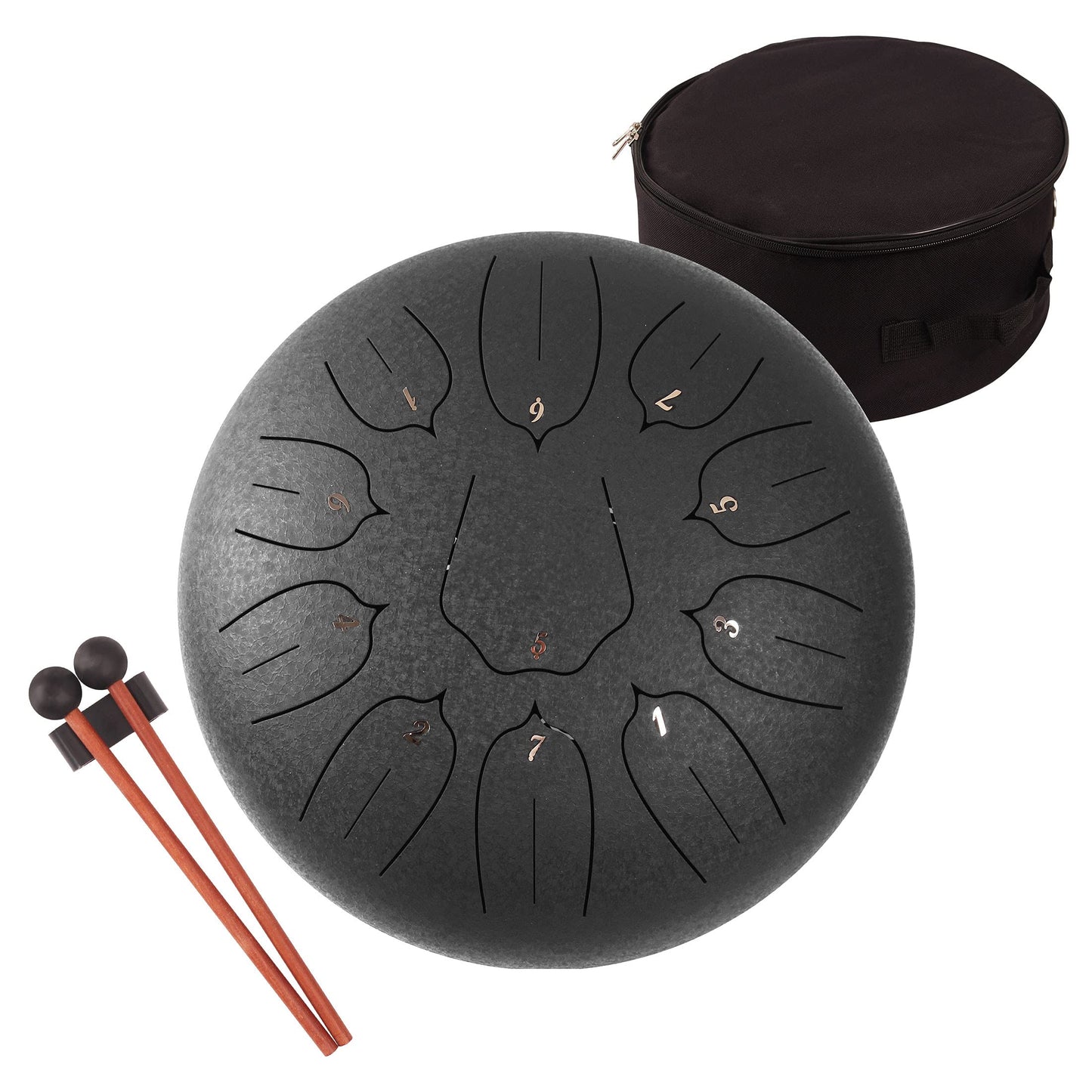 LOMUTY Handpan Drum 12 Tones 22 Inch Steel Tongue Drum avec sac souple, Percussion harmonique pour la guérison du son, la méditation personnelle, le yoga (violet)