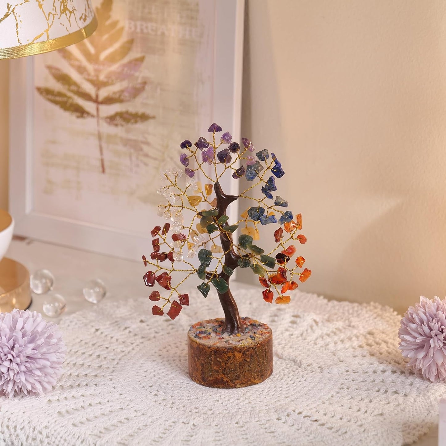 Crystal Tree - Bonsaï - Tree of Life - Sept Chakra Crystals - Crystals and Gemstones - Colliers Crystal - Mini Gem - Cadeaux de réchauffement de la maison Nouvelle maison - Cadeaux spirituels