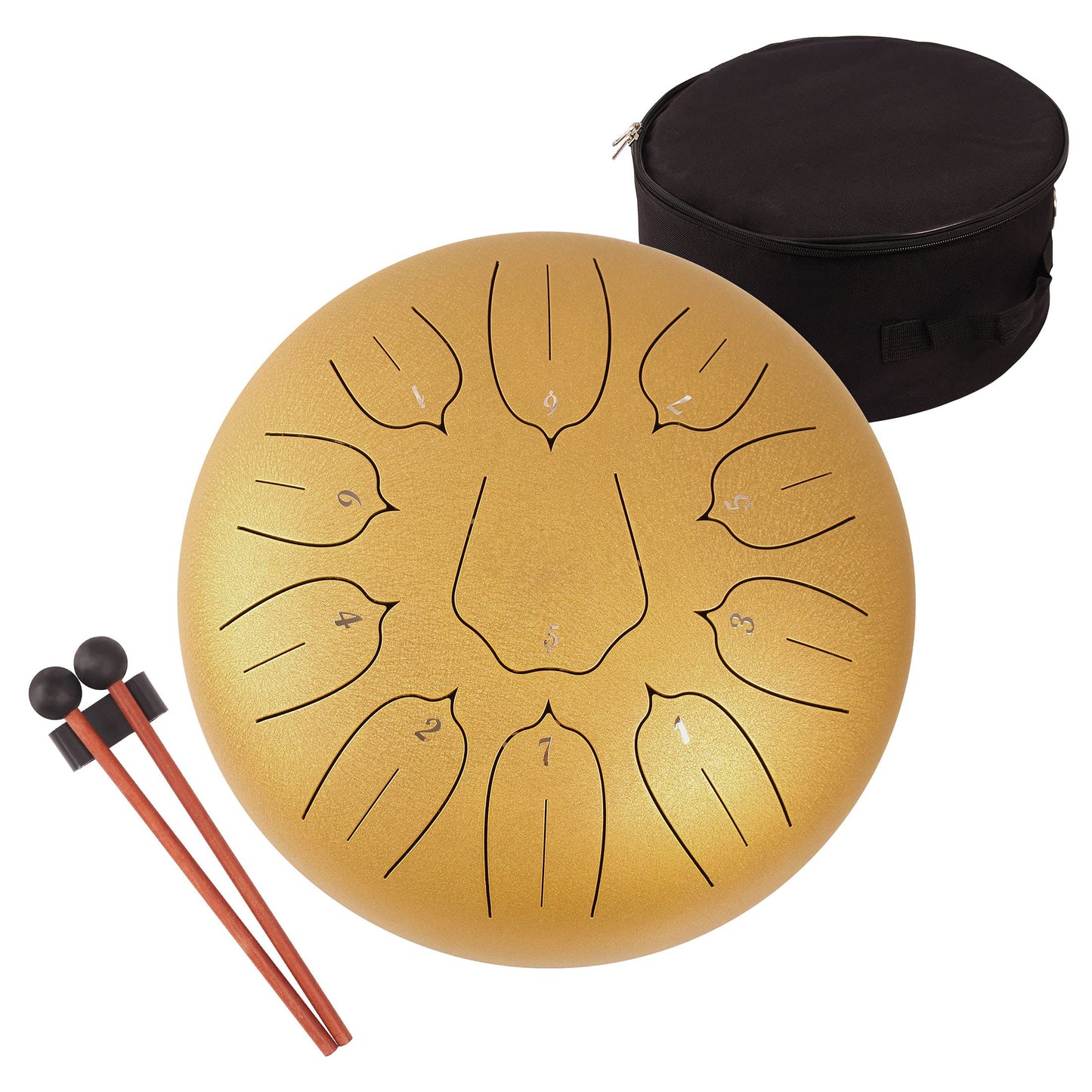 LOMUTY Handpan Drum 12 Tones 22 Inch Steel Tongue Drum avec sac souple, Percussion harmonique pour la guérison du son, la méditation personnelle, le yoga (argent)