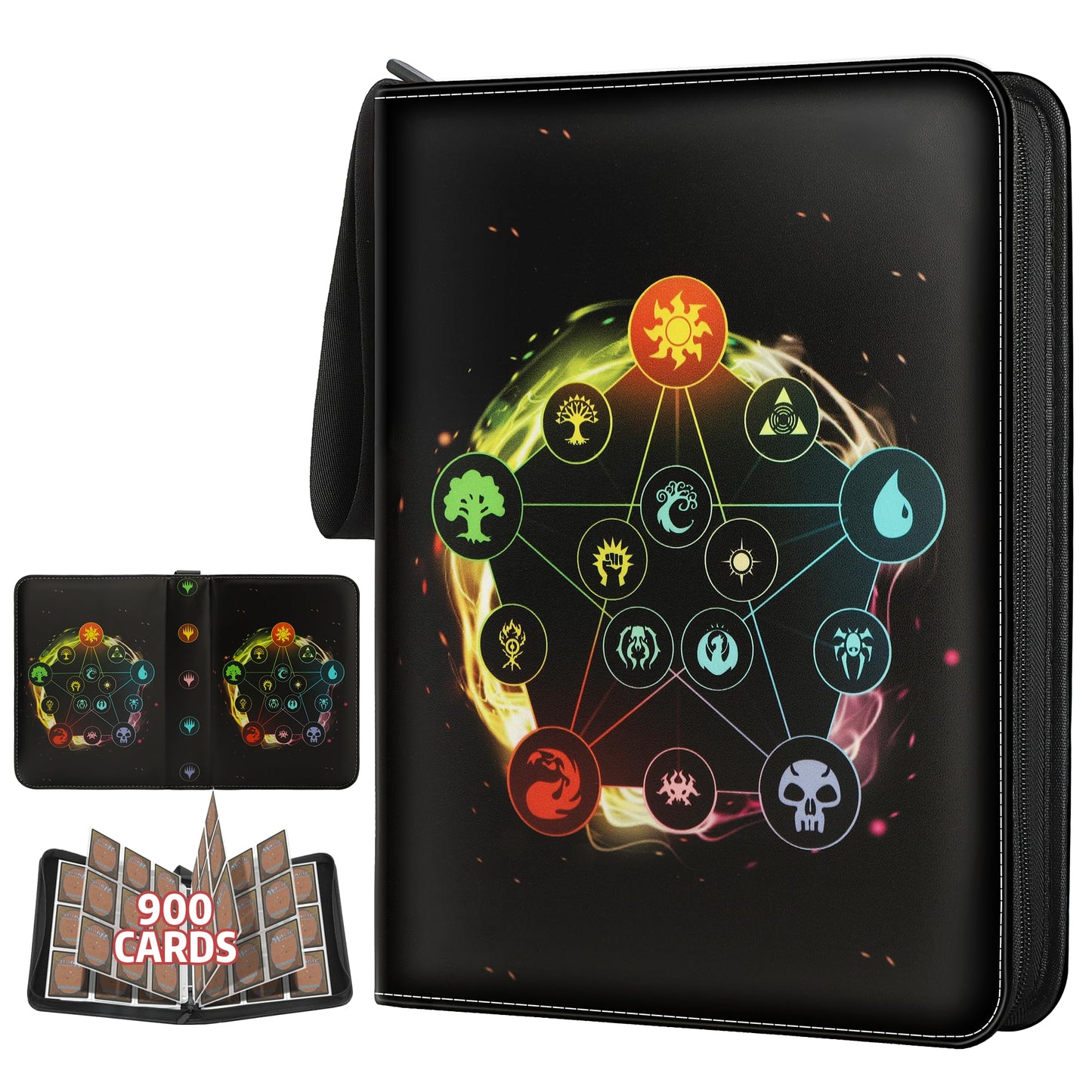 Album de cartes à collectionner pour MTG, pour 900 cartes, reliure MTG pour cartes standard, album de collection pour cartes YGO/PTCG pour enfants (9 compartiments, violet)