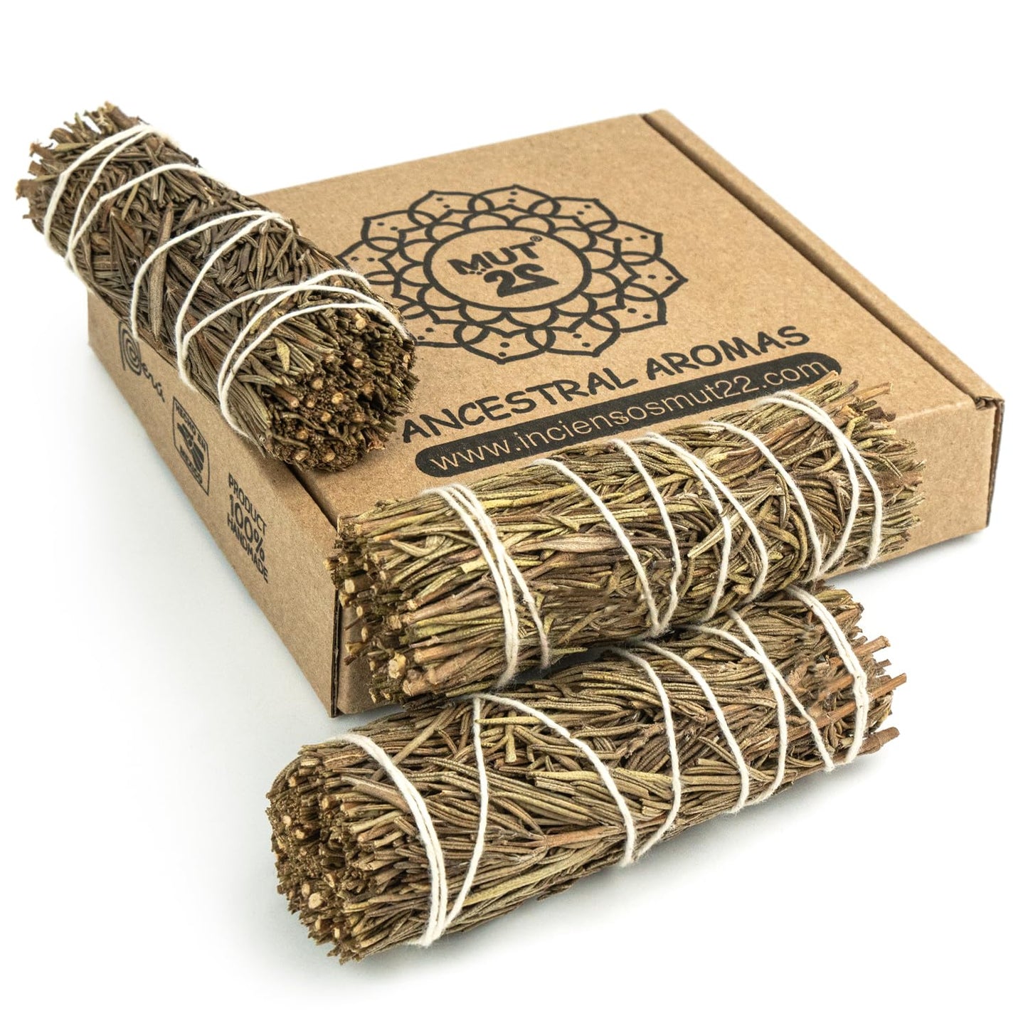 3 Sauge Blanche et 3 Palo Santo Sacrés à Brûler - Herbes de Purification et d'Harmonie pour Spirituelle et Les Rituels Énergétiques