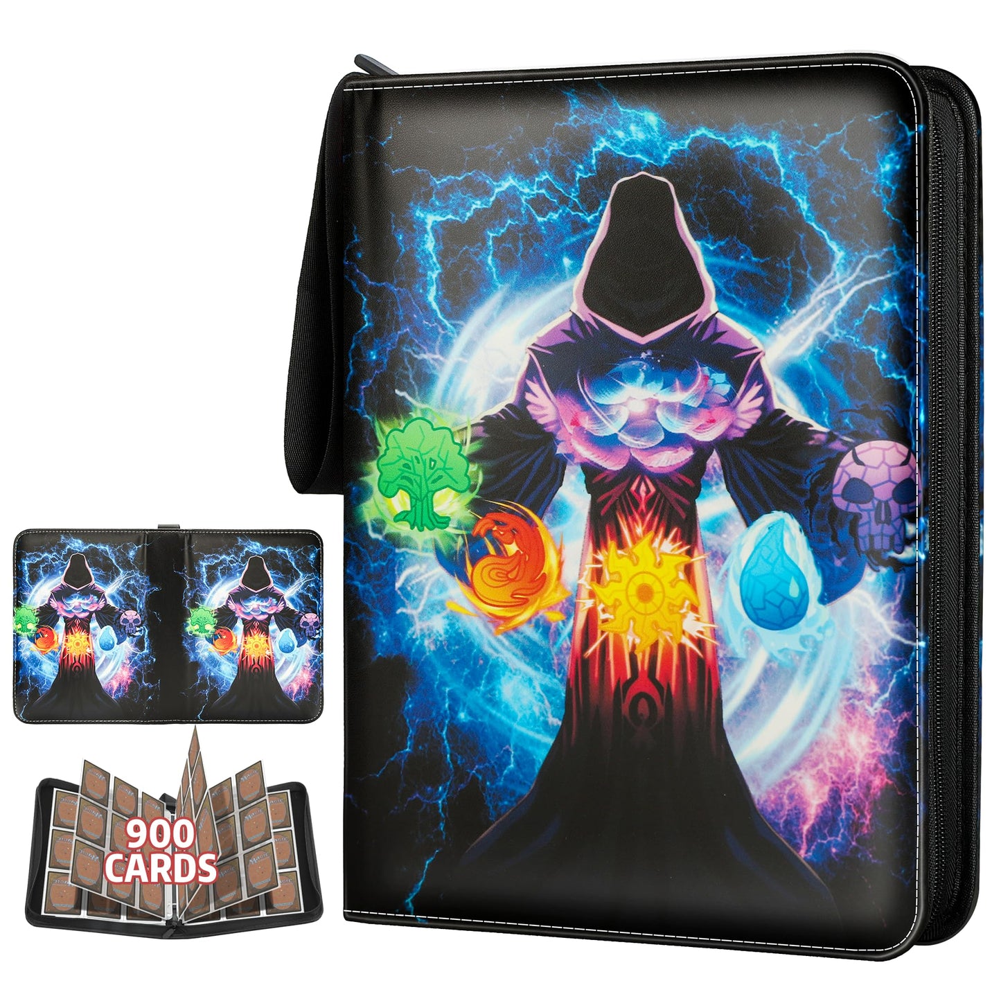 Album de cartes à collectionner pour MTG, pour 900 cartes, reliure MTG pour cartes standard, album de collection pour cartes YGO/PTCG pour enfants (9 compartiments, violet)