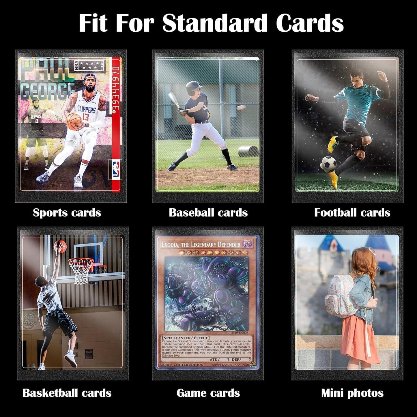 400 Pcs Protection Protege Carte, 66 x 91mm Taille Standard Pochette Carte, Sleeve Carte pour Cartes à Collectionner Comme les Compatible avec Cartes Pokemon Magic Yugioh Photo, Noir
