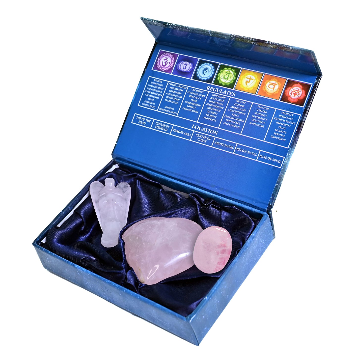 KACHVI Pierres de guérison Baguettes de Chakra Cristaux de Reiki Noire Quartz 2.25-2.50" 6 Crayons à facettes 6pc Ensemble