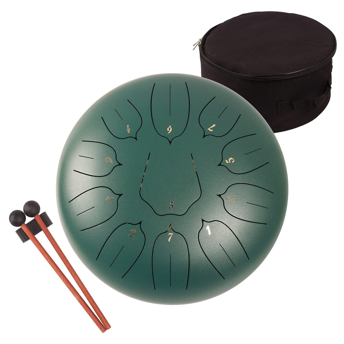 Tambour à Langue en Acier, Touche D 15 Notes Tambour à Main de 13 Pouces, Instrument de Percussion à Main pour L'éducation Musicale (Bronze)