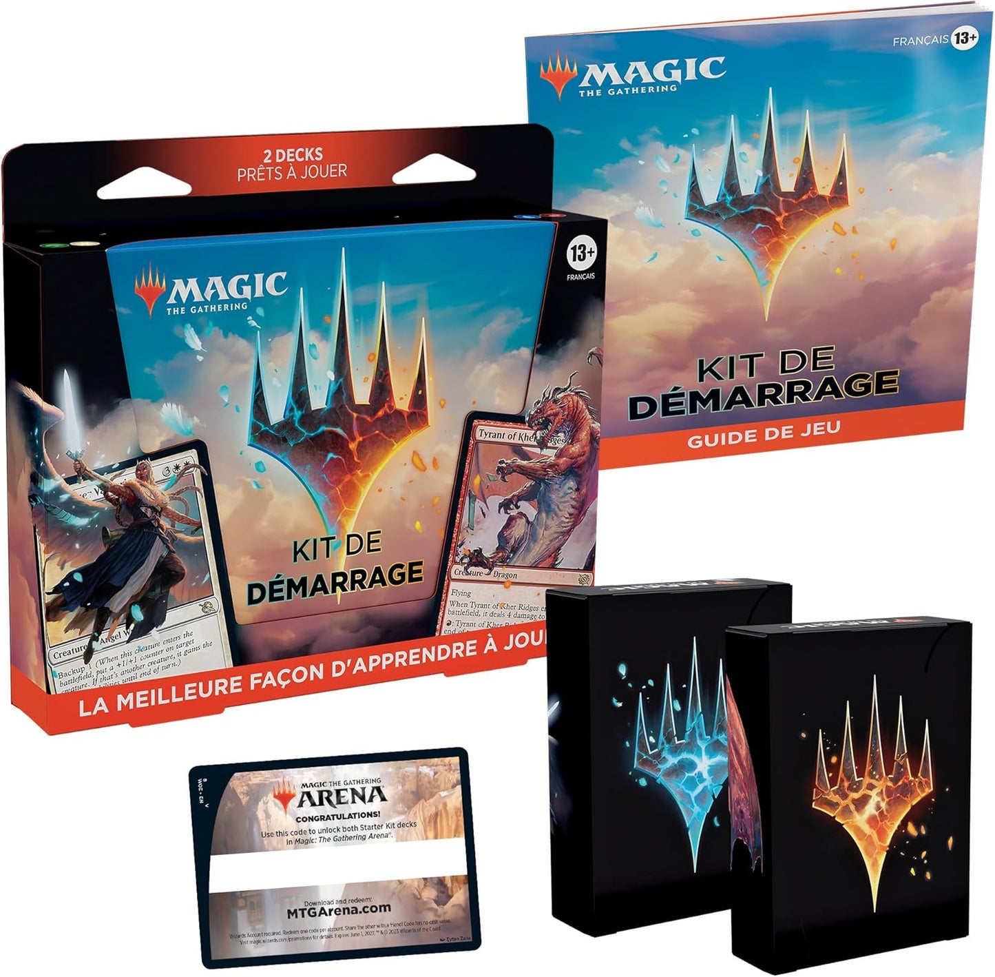 Kit de démarrage Magic: The Gathering 2023 - Apprenez à jouer avec 2 decks prêts-à-jouer + 2 codes pour jouer en ligne (jeu de cartes fantastique pour 2 joueurs) (Version Française)