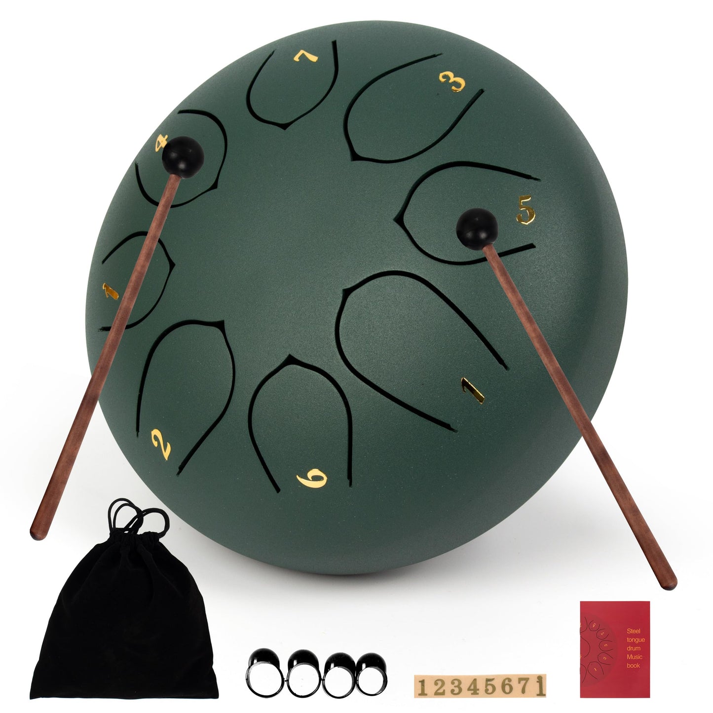 LOMUTY Handpan Drum 12 Tones 22 Inch Steel Tongue Drum avec sac souple, Percussion harmonique pour la guérison du son, la méditation personnelle, le yoga (argent)