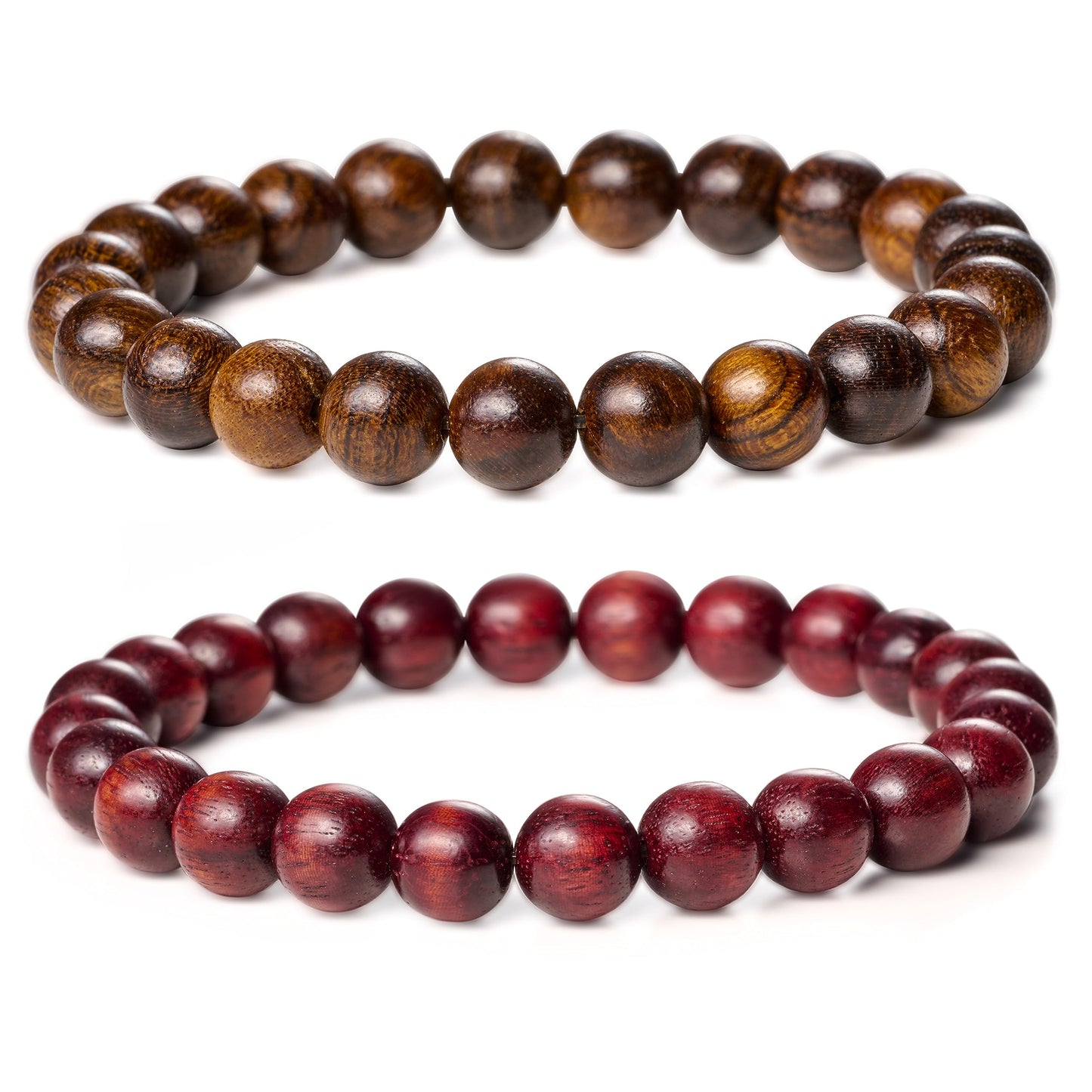Farfume Chakra Bracelet En Pierre Naturelle - Bracelet Perles Naturelles Femme-Ensemble De Deux Bracelets Avec Accessoires Arbre De Vie Et Feuille