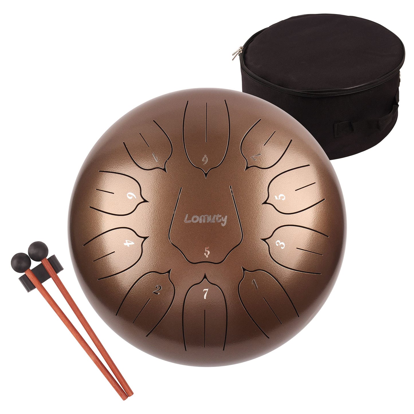 LOMUTY Handpan Drum 12 Tones 22 Inch Steel Tongue Drum avec sac souple, Percussion harmonique pour la guérison du son, la méditation personnelle, le yoga (argent)