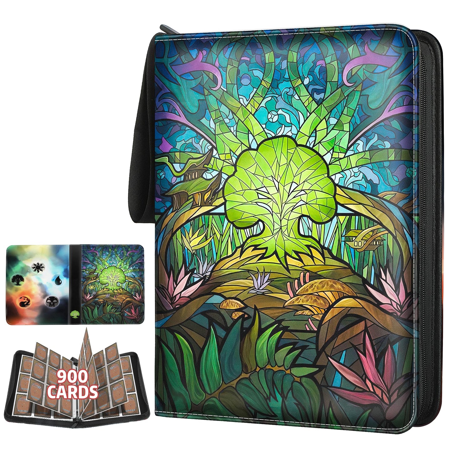 Album de cartes à collectionner pour MTG, pour 900 cartes, reliure MTG pour cartes standard, album de collection pour cartes YGO/PTCG pour enfants (9 compartiments, violet)