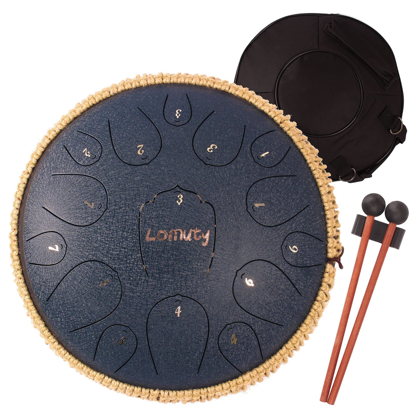 LOMUTY Handpan Drum 12 Tones 22 Inch Steel Tongue Drum avec sac souple, Percussion harmonique pour la guérison du son, la méditation personnelle, le yoga (argent)