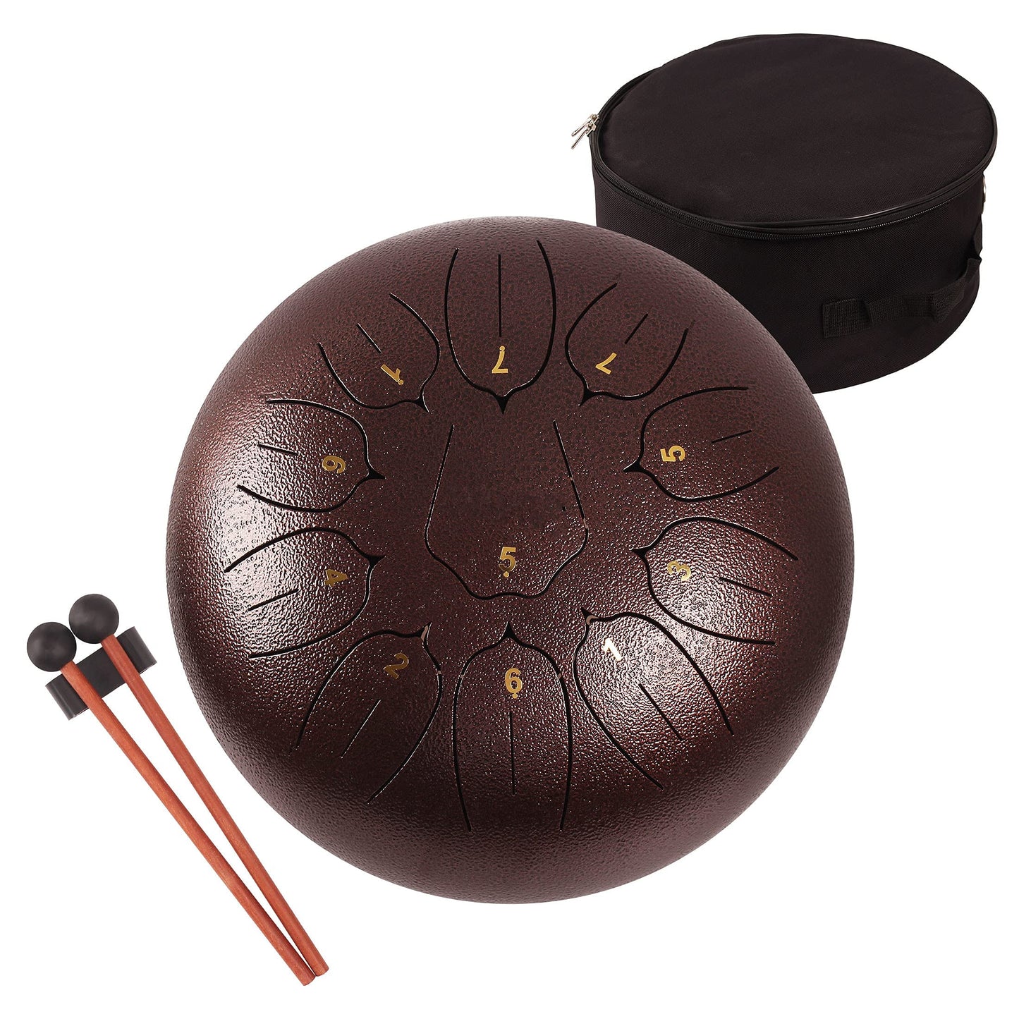 LOMUTY Handpan Drum 12 Tones 22 Inch Steel Tongue Drum avec sac souple, Percussion harmonique pour la guérison du son, la méditation personnelle, le yoga (argent)