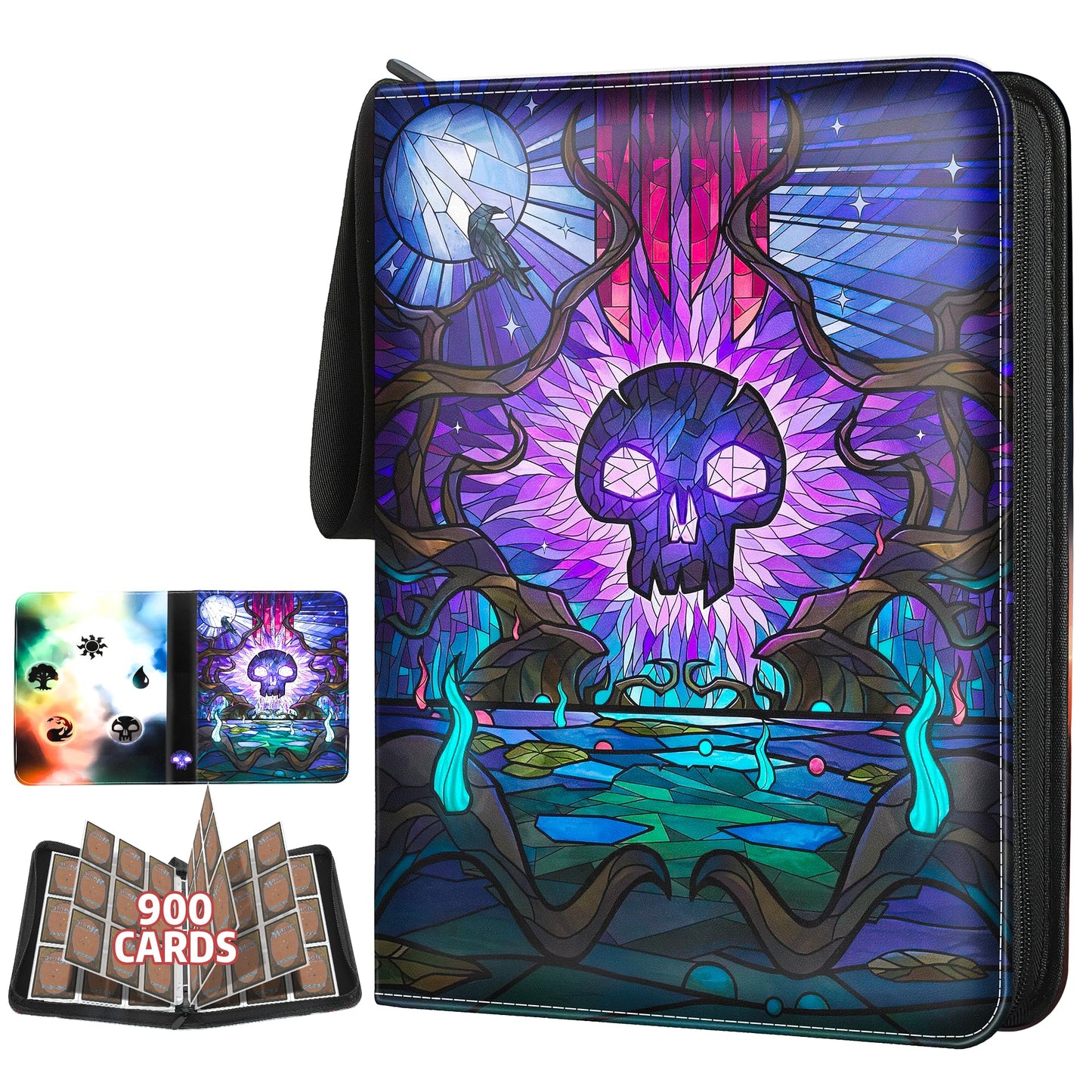 Album de cartes à collectionner pour MTG, pour 900 cartes, reliure MTG pour cartes standard, album de collection pour cartes YGO/PTCG pour enfants (9 compartiments, vert)