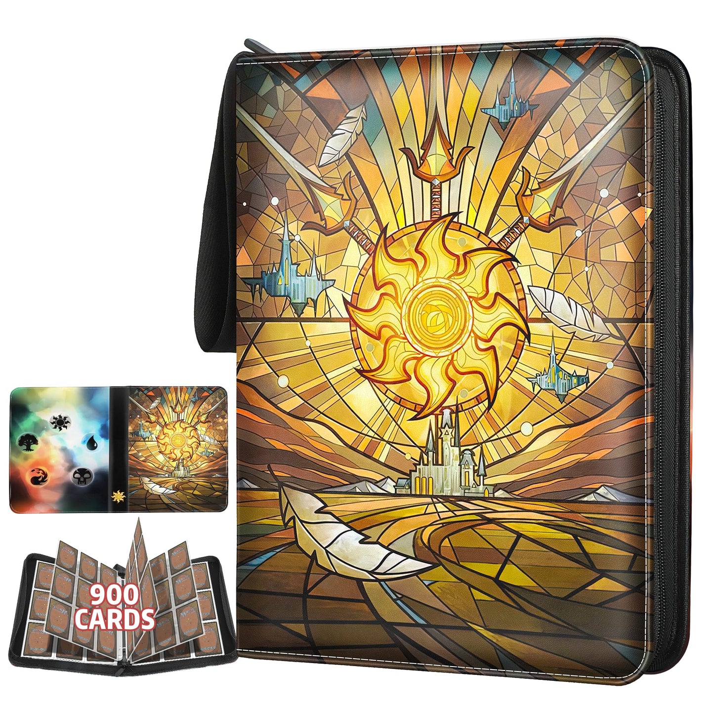 Album de cartes à collectionner pour MTG, pour 900 cartes, reliure MTG pour cartes standard, album de collection pour cartes YGO/PTCG pour enfants (9 compartiments, violet)