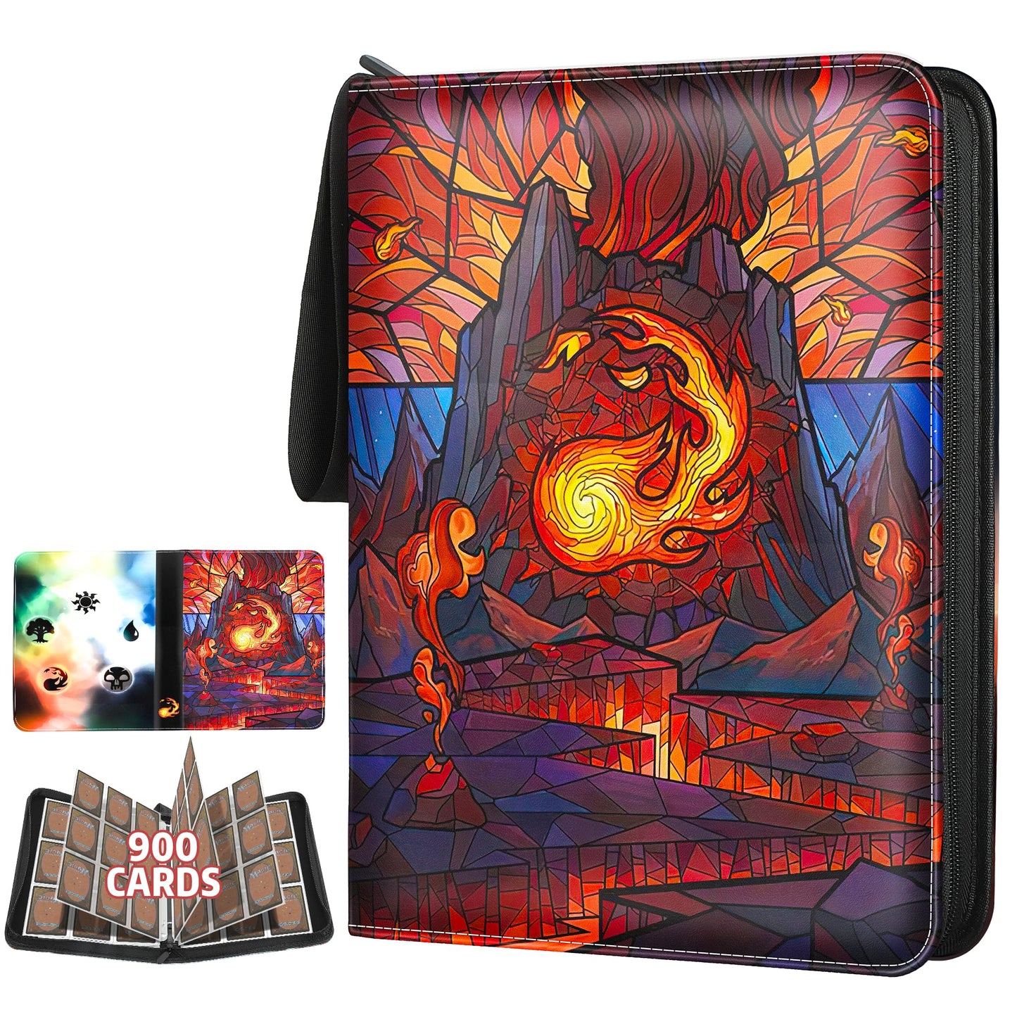 Album de cartes à collectionner pour MTG, pour 900 cartes, reliure MTG pour cartes standard, album de collection pour cartes YGO/PTCG pour enfants (9 compartiments, violet)