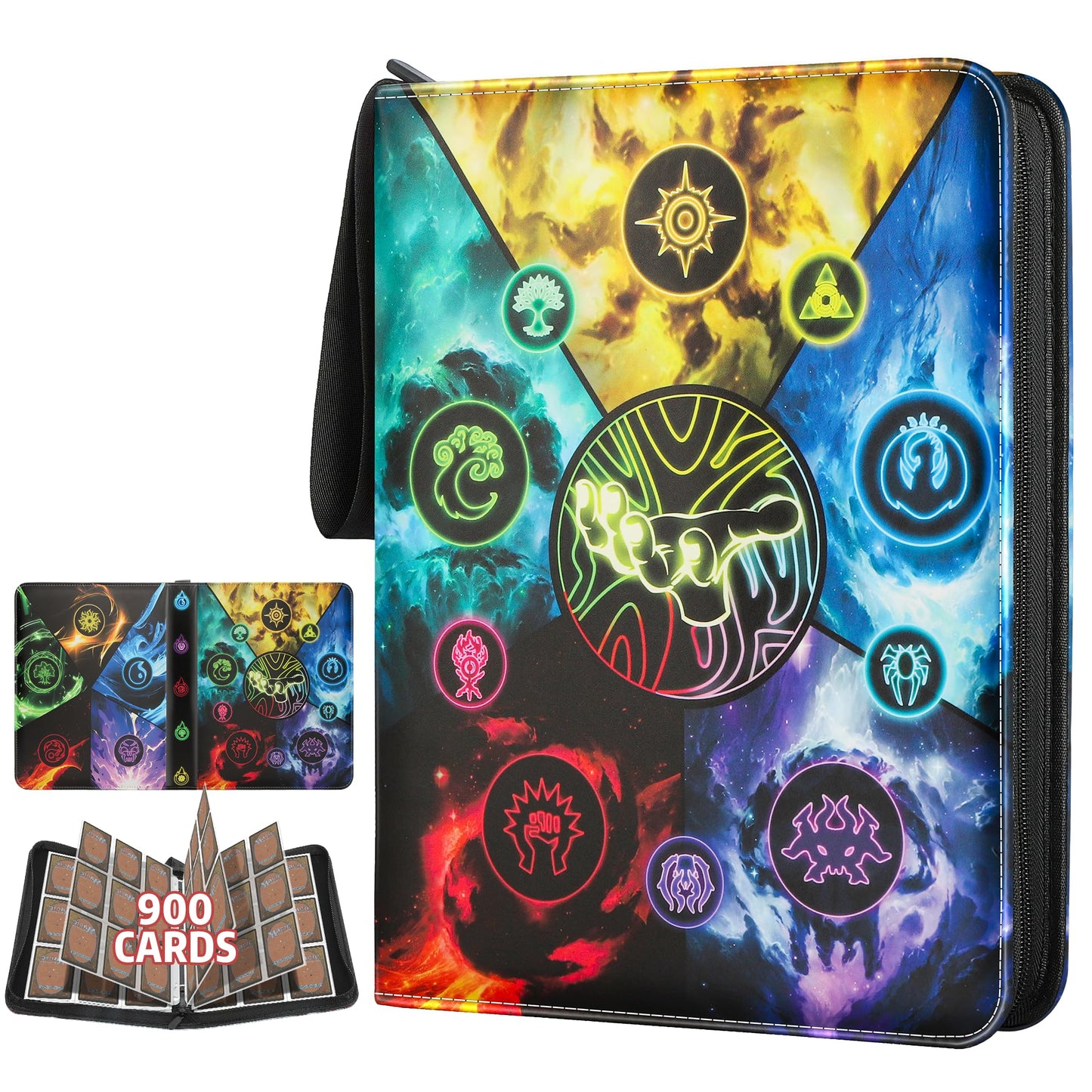 Album de cartes à collectionner pour MTG, pour 900 cartes, reliure MTG pour cartes standard, album de collection pour cartes YGO/PTCG pour enfants (9 compartiments, violet)
