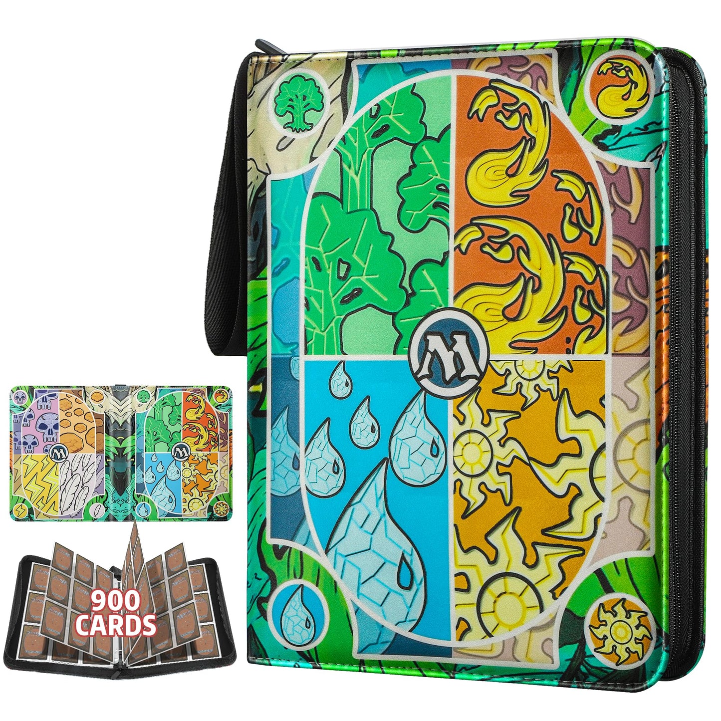 Album de cartes à collectionner pour MTG, pour 900 cartes, reliure MTG pour cartes standard, album de collection pour cartes YGO/PTCG pour enfants (9 compartiments, violet)