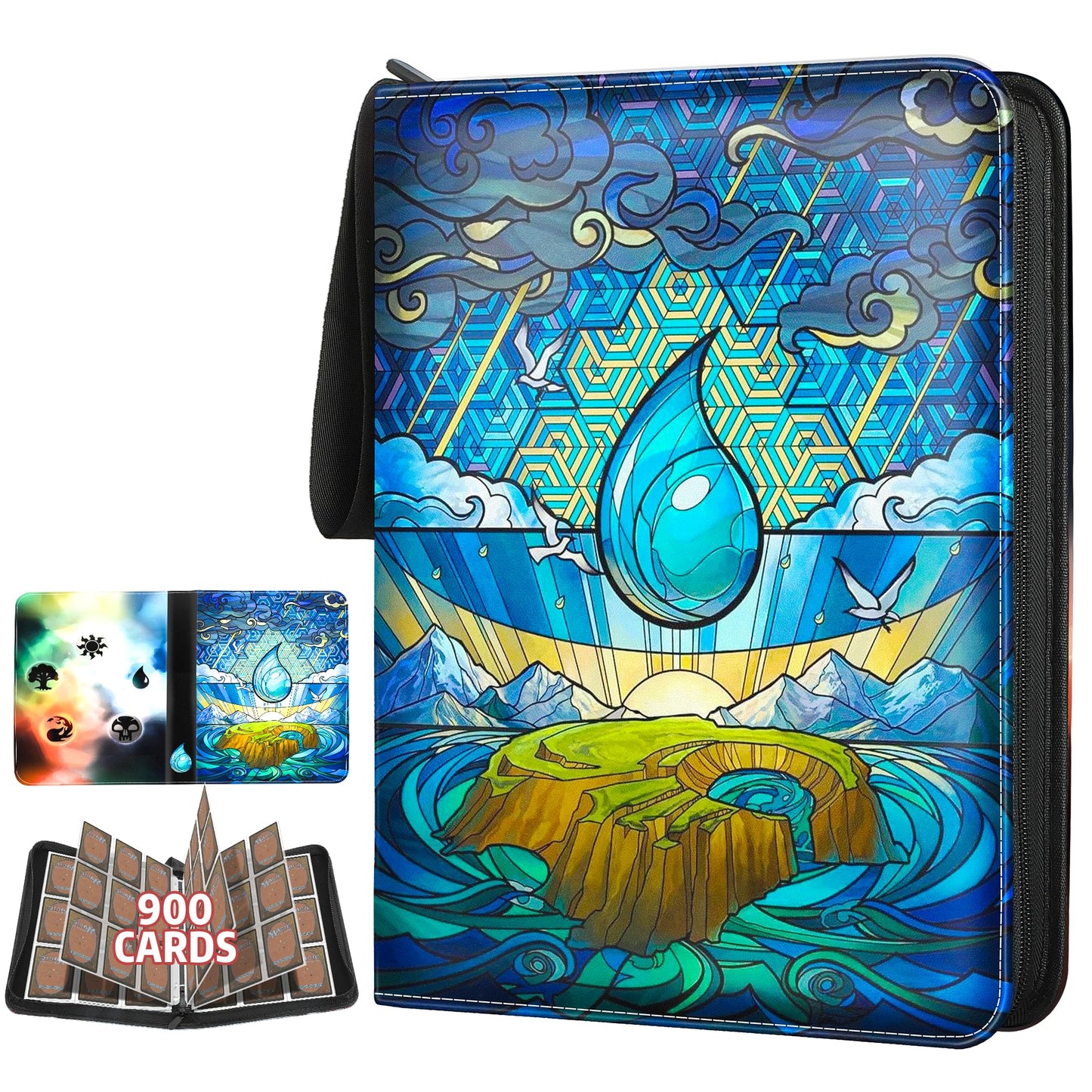 Album de cartes à collectionner pour MTG, pour 900 cartes, reliure MTG pour cartes standard, album de collection pour cartes YGO/PTCG pour enfants (9 compartiments, violet)
