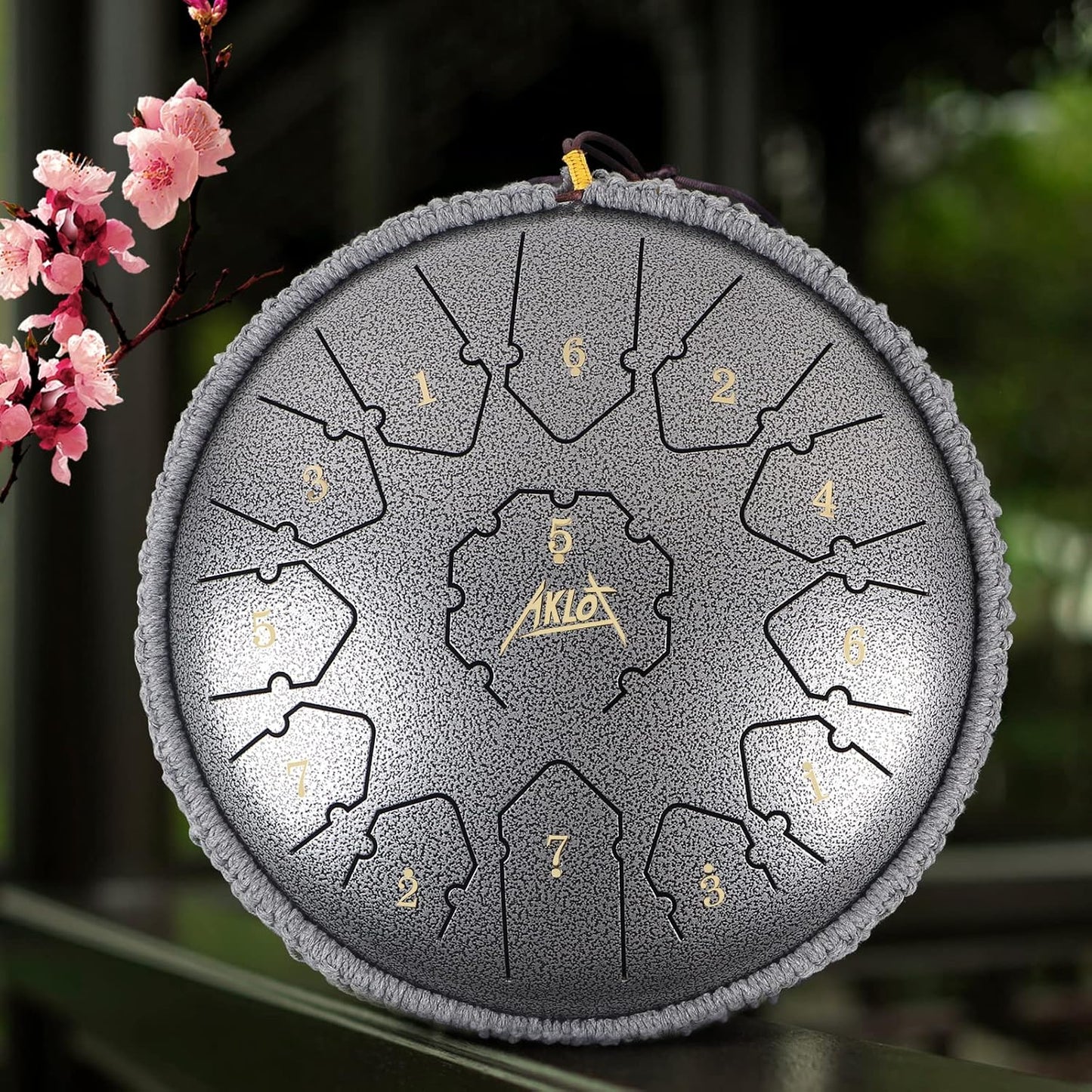 Tongue Drum,AKLOT Handpan 12 Pouces 13 Notes Tambour Zen Steel Tongue Drum Tambour à Langue C Key Pour le Camping, le Yoga, la Méditation