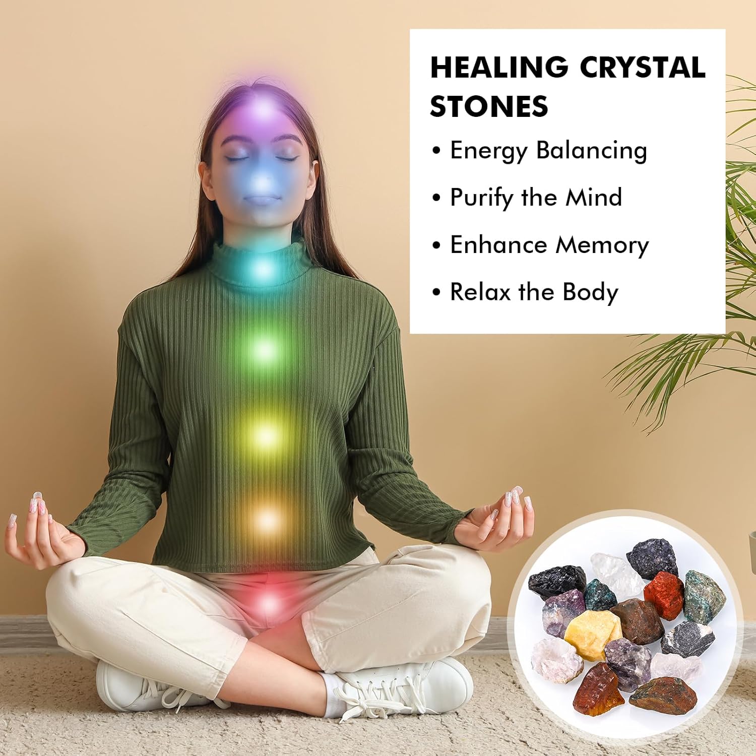 15 PCS Cristaux de Guérison Naturelles, Ensemble de Cristaux de Guérison, Pierre Brute Cristaux de Guérison pour Méditation Yoga Sommeil Étude Décoration DIY Cadeau Spirituel Relaxation