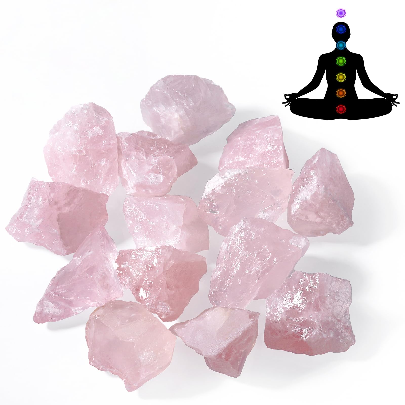 15 PCS Cristaux de Guérison Naturelles, Ensemble de Cristaux de Guérison, Pierre Brute Cristaux de Guérison pour Méditation Yoga Sommeil Étude Décoration DIY Cadeau Spirituel Relaxation