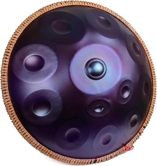 LOMUTY Handpan Drum 12 Tones 22 Inch Steel Tongue Drum avec sac souple, Percussion harmonique pour la guérison du son, la méditation personnelle, le yoga (violet)