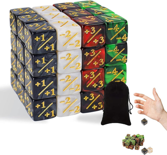 Lot de 48 dés MTG, compteur de dés magiques, jeu de dés Magic The Gathering, compteur de dés D6, convient pour les jeux de cartes, les réunions de famille, les pubs (vert, rouge, blanc, noir)