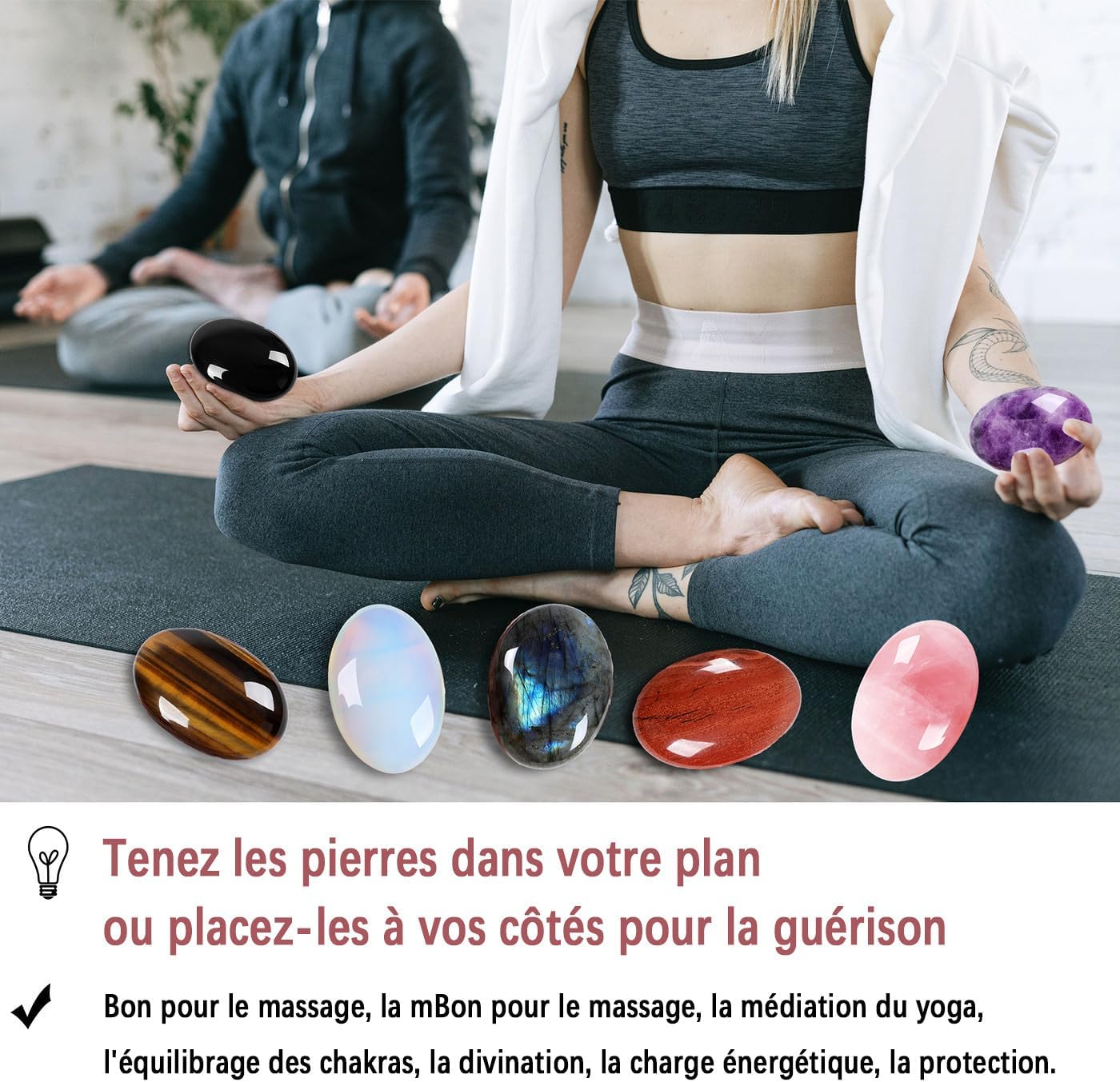 XIANNVXI Pierre de Paume Pierre Naturelle Amethyste Cristaux Thérapeutique pour Guérison Méditation Relaxation Décoration