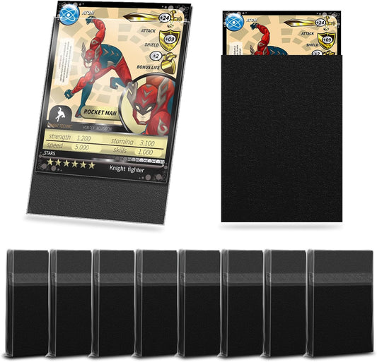 400 Pcs Protection Protege Carte, 66 x 91mm Taille Standard Pochette Carte, Sleeve Carte pour Cartes à Collectionner Comme les Compatible avec Cartes Pokemon Magic Yugioh Photo, Noir