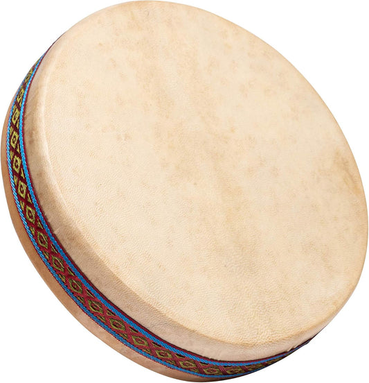 FUZEAU - 70625 - Ocean drum - Tambour ocean avec peau naturelle Ø 25 cm - Imite le son de la mer - Relaxation - Musicothérapie - Ambiance nature - Dès 5 ans, Beige (Assorted)