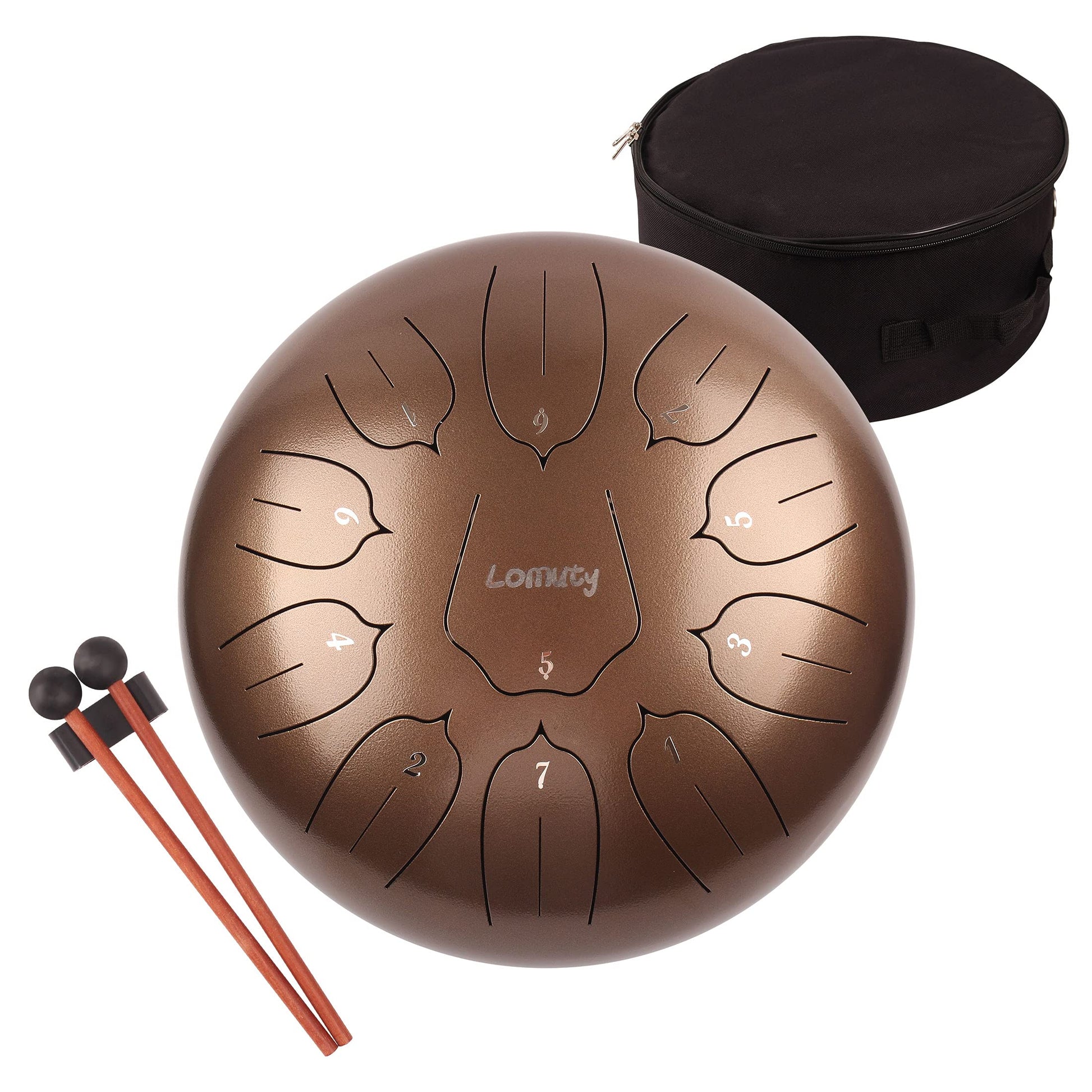 LOMUTY Handpan Drum 12 Tones 22 Inch Steel Tongue Drum avec sac souple, Percussion harmonique pour la guérison du son, la méditation personnelle, le yoga (argent)