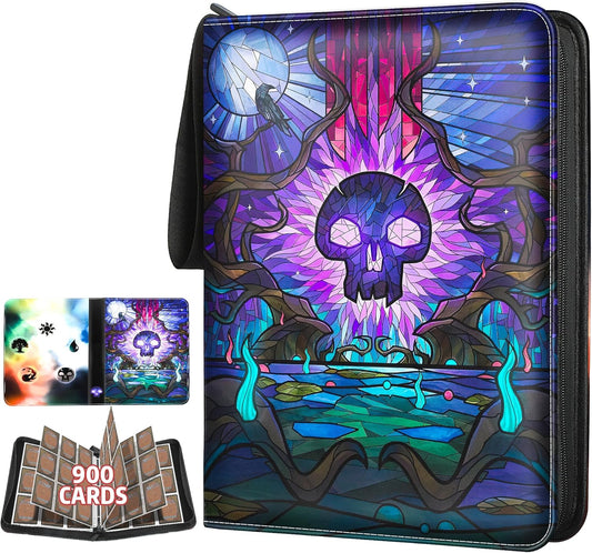 Album de cartes à collectionner pour MTG, pour 900 cartes, reliure MTG pour cartes standard, album de collection pour cartes YGO/PTCG pour enfants (9 compartiments, violet)
