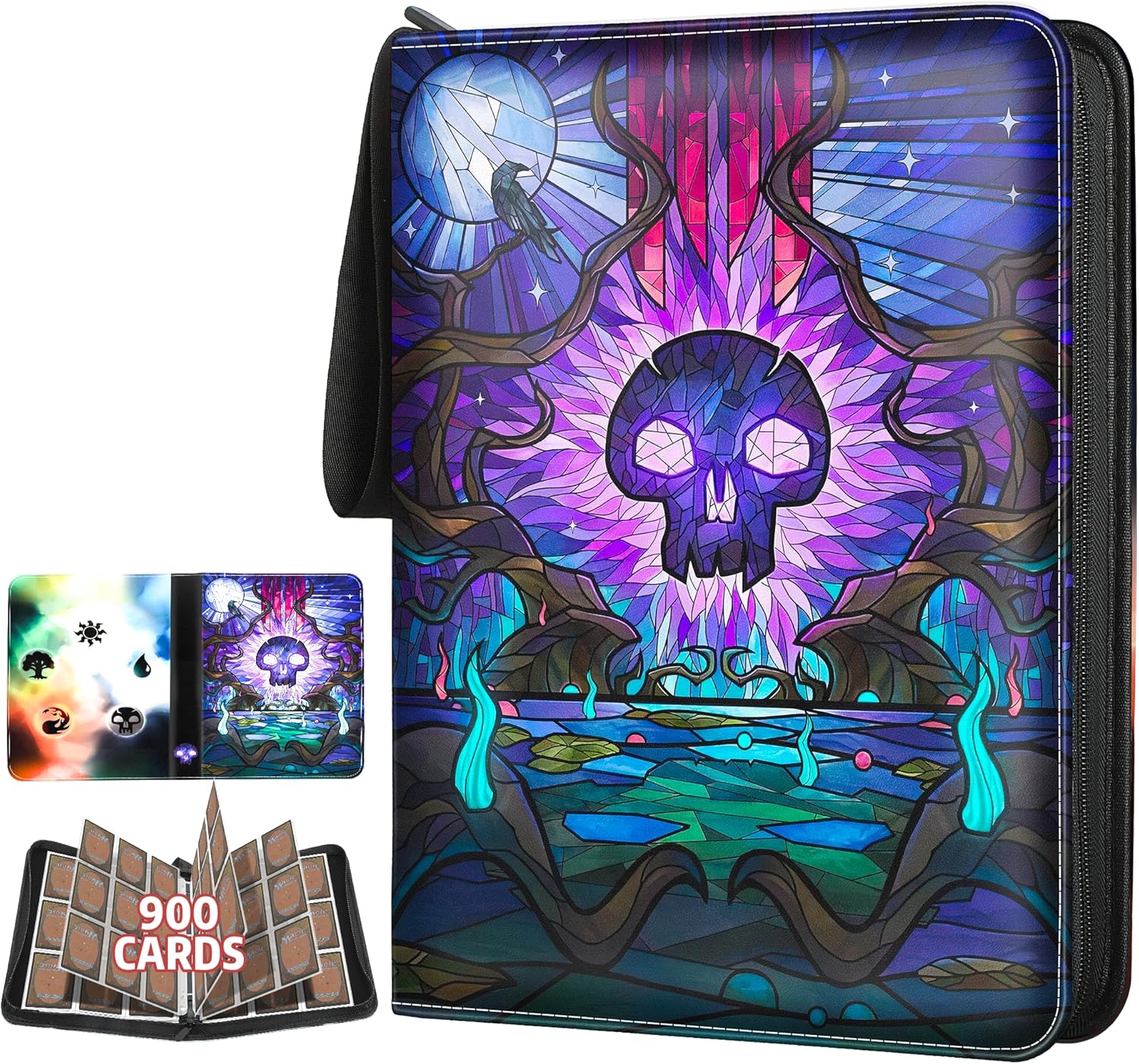 Album de cartes à collectionner pour MTG, pour 900 cartes, reliure MTG pour cartes standard, album de collection pour cartes YGO/PTCG pour enfants (9 compartiments, violet)