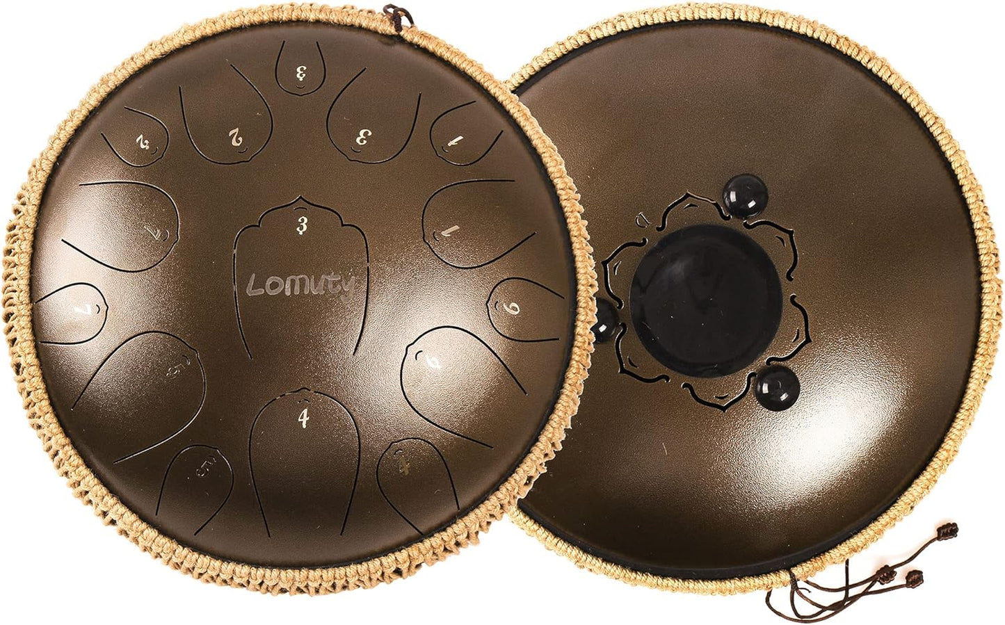 Tambour à Langue en Acier, Touche D 15 Notes Tambour à Main de 13 Pouces, Instrument de Percussion à Main pour L'éducation Musicale (Bronze)
