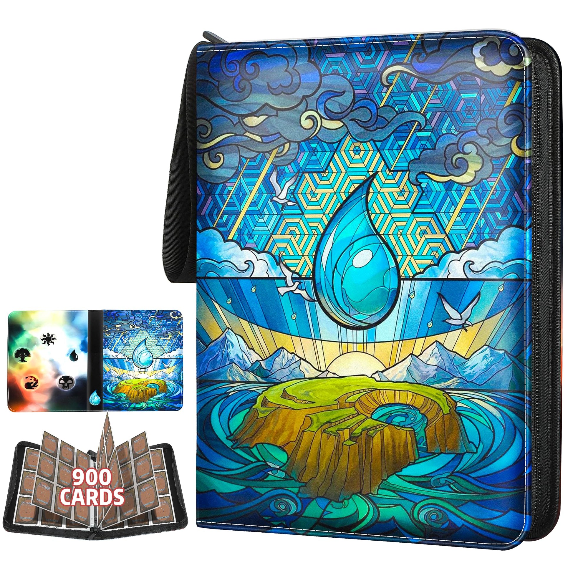 Album de cartes à collectionner pour MTG, pour 900 cartes, reliure MTG pour cartes standard, album de collection pour cartes YGO/PTCG pour enfants (9 compartiments, violet)